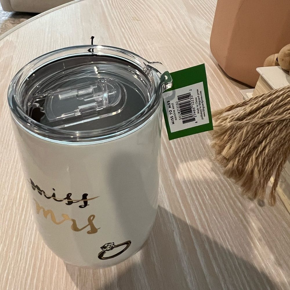 NWT Kate Spade 16oz Stemless Stainless Steel Tumbler with Lid - Picture 3 of 4